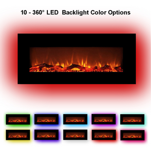 42 Inches 10 Colors Backlight Wall-Mounted Electronic Fireplace