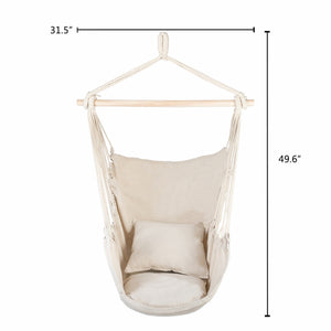 Distinctive Cotton Canvas Hanging Rope Chair with Pillows