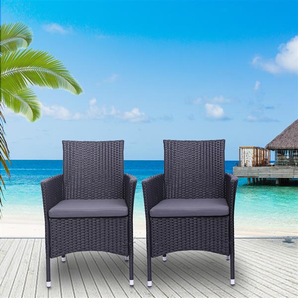 2pcs Single Backrest Chairs Rattan Sofa | Furniture