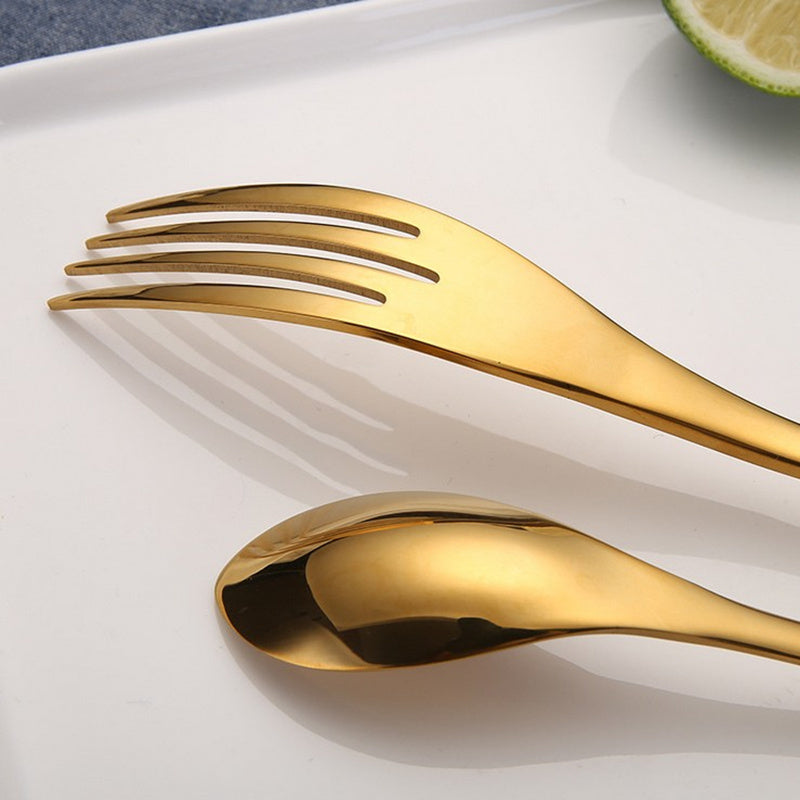 4pcs Stainless Steel Steak Knife Fork Gold | Kitchen