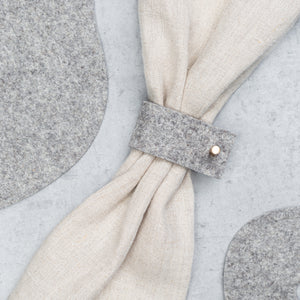 Felt napkin rings | set of 4 | gray