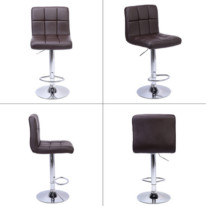 2 Bar Chairs Counter Height Adjustable Swivel Stool with PU Leather | Furniture