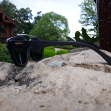 Load image into Gallery viewer, Black Wood and Silver Trim Sunglasses, G15 Lenses with Bamboo Case
