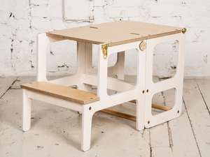 2 in 1 White Kitchen Helper/Table | Children's Furniture