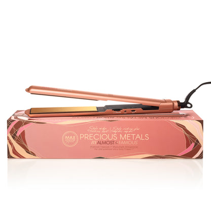 Almost Famous 1" MaxLength Flat Iron with Rose Gold Titanium Plates