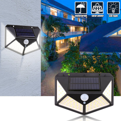 100 LED Human Body Induction Light Solar Wall Light | Outdoor Living