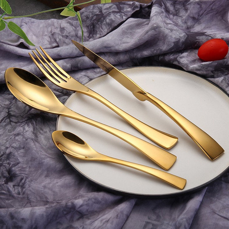 4pcs Stainless Steel Steak Knife Fork Gold | Kitchen