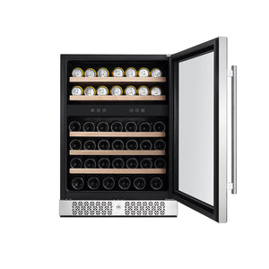 Empava WC04D 24 Inch Dual Zone Wine Cooler Beverage Fridge