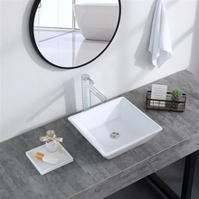 Load image into Gallery viewer, Bathroom Above Counter Square Ceramic Basin Sink
