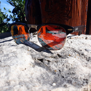 Black Bamboo Club Sunglasses, Polarized Sunset Lenses, HandCrafted