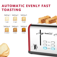 Load image into Gallery viewer, Geek Chef 4 Slice Toaster Retro Bagel Toaster
