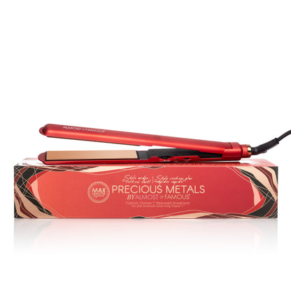 Almost Famous 1" MaxLength Flat Iron with Rose Gold Titanium Plates