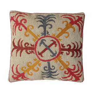 Embroidered Woolen Cinereous Cushion Cover