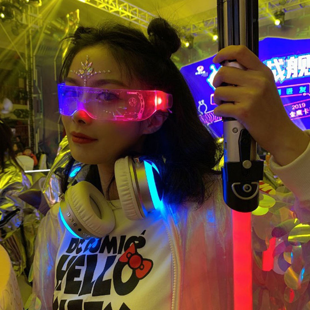 7 Color Decorative Cyberpunk LED Goggles LED Luminous Glasses | Boyfriend Collection