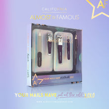 Load image into Gallery viewer, Almost Famous Manicure Kit w/ Silver Holographic travel case
