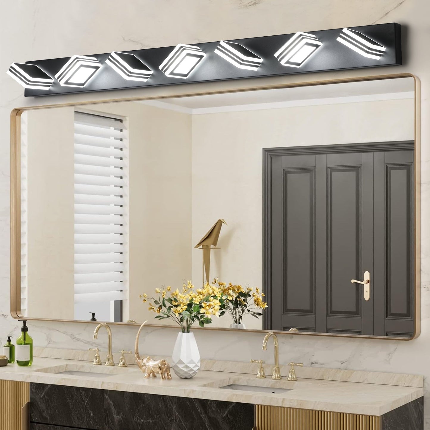 (Same as W1340142518/L2005-B-7) LED Modern Black Vanity Lights,