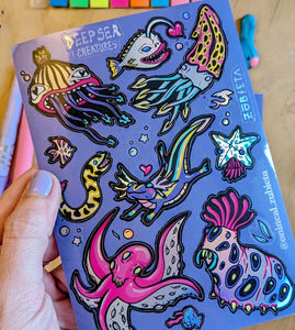 Deep Sea Creatures Holographic Sticker Sheet