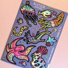 Load image into Gallery viewer, Deep Sea Creatures Holographic Sticker Sheet
