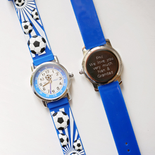 Load image into Gallery viewer, Engraved Kids 3D Football Watch - Blue
