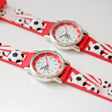 Load image into Gallery viewer, Engraved Kids 3D Football Watch - Red
