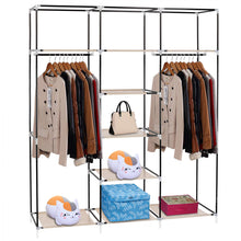 Load image into Gallery viewer, 69&quot; Portable Clothes Closet Non-Woven Fabric Wardrobe Double Rod | Home Improvement
