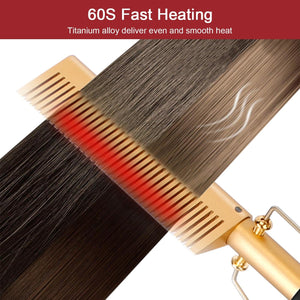 Electric Heating Hair Comb PTC Ceramic Hair Straightener Curler Brush