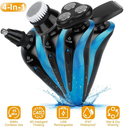 4 In 1Electric Shaver for Men IPX7 Waterproof Beard Trimmer Cordless | Pharmacy