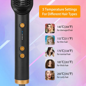 Electric Hair Straightener Brush Straightening Curler Brush Hot Comb 5