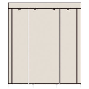 69" Portable Clothes Closet Non-Woven Fabric Wardrobe Double Rod | Home Improvement