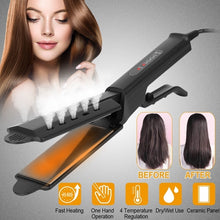 Load image into Gallery viewer, Electric Hair Straightener 4 Temperature Scissor Ceramic Flat Iron Wet
