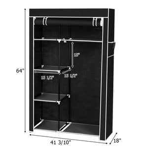 64" Portable Closet Storage Organizer Wardrobe Clothes Rack | Closets