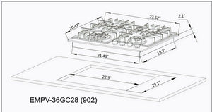 Empava 24GC28 24 in. Built-in Gas Cooktops