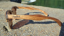 Load image into Gallery viewer, Ebony and ZebraWood Sunglasses, Tea Polarized Lenses
