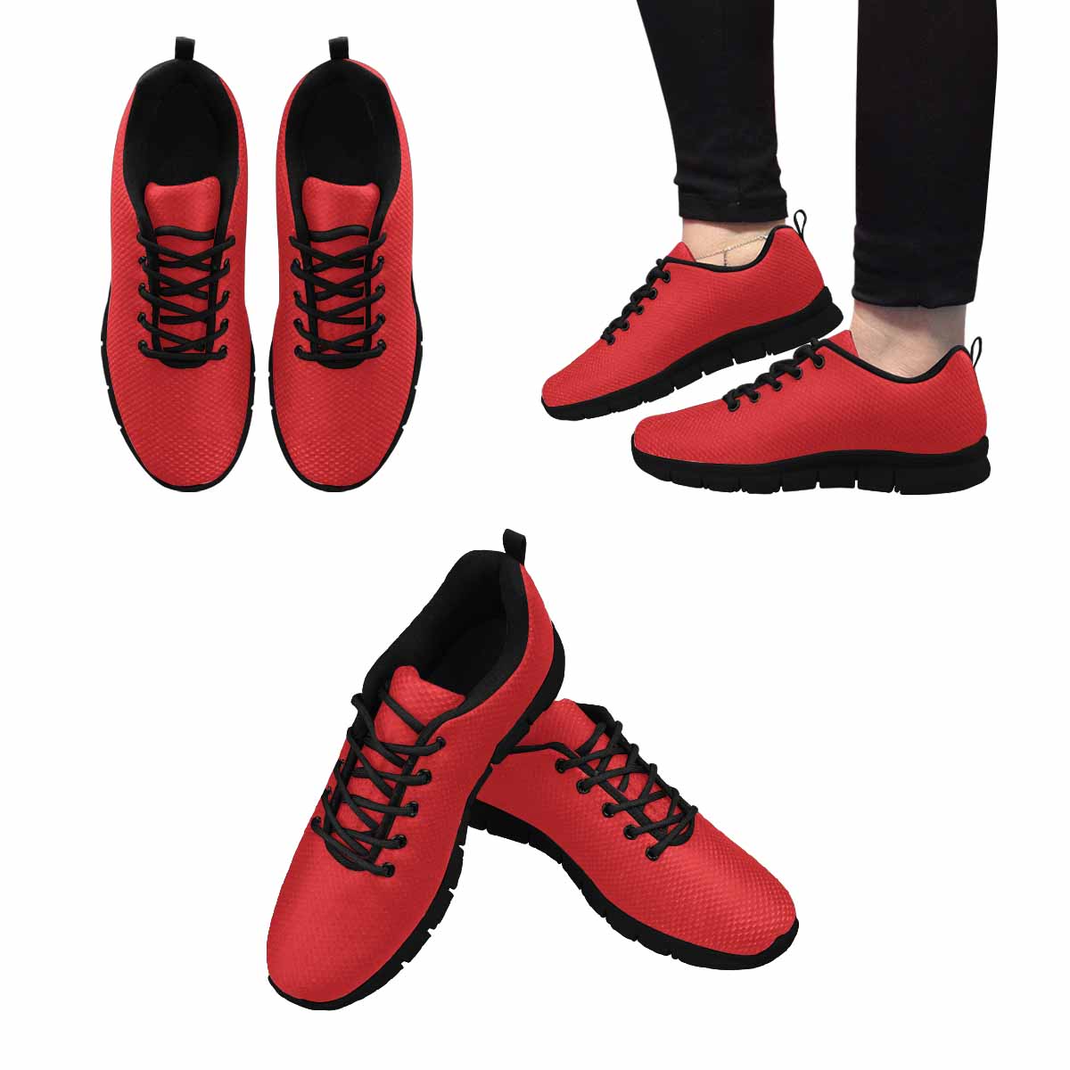 Sneakers For Men, Chili Pepper Red Running Shoes