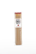 Load image into Gallery viewer, EXISTENTIAL CRISIS Pencil Set | 5 Cedar Pencils | Cream with Blood-Red
