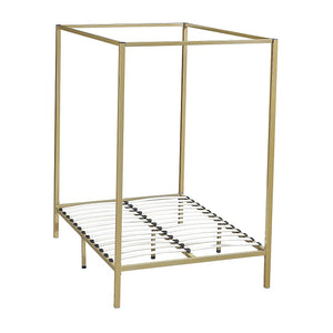 4 Four Poster Double Bed Frame - Gold | Furniture