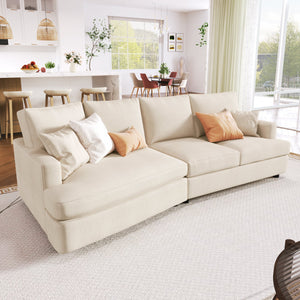 3 Seat Streamlined Sofa with Removable Back and Seat Cushions | Furniture