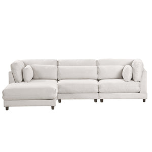 2 Pieces L shaped Sofa with Removable Ottomans and Comfortable Waist | Sofa