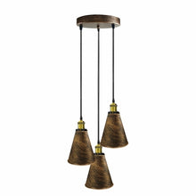 Load image into Gallery viewer, Retro Industrial 3- Head  Vintage Round Base Pendant Ceiling
