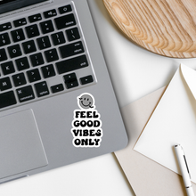 Load image into Gallery viewer, Feel Good Vibes Only Smiley Face Vinyl Sticker
