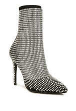 Load image into Gallery viewer, fortunate rhinestones embellished mesh boots
