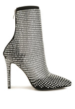 Load image into Gallery viewer, fortunate rhinestones embellished mesh boots
