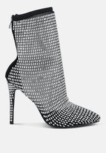 Load image into Gallery viewer, fortunate rhinestones embellished mesh boots
