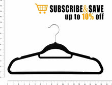 Load image into Gallery viewer, Black Velvet Hangers 17.5&quot;. Pack of 150 Thin Hangers Non Slip Velvet
