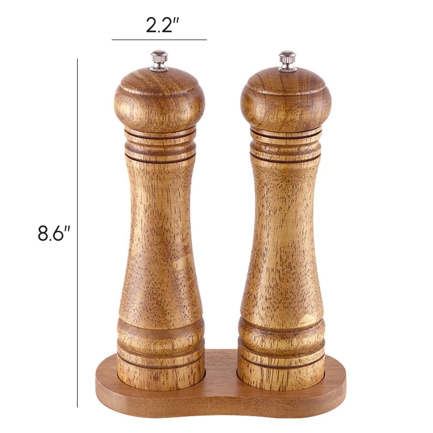 2X  Wooden Pepper Grinder Pepper Mill Coarseness Adjustable Peppermill | Kitchen