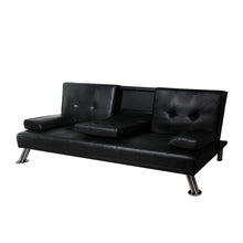 Load image into Gallery viewer, Adjustable Sofa Bed Lounge Futon Couch Leather Beds 3 Seater Cup
