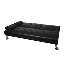 Load image into Gallery viewer, Adjustable Sofa Bed Lounge Futon Couch Leather Beds 3 Seater Cup
