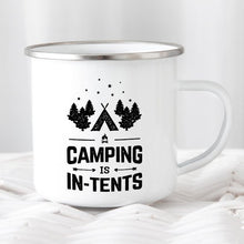 Load image into Gallery viewer, Camping Mug Enamel Mug Campfire Mug Camping is
