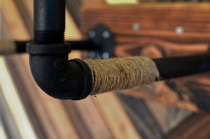 Burlap Iron Pipe Bicycle Wall Display