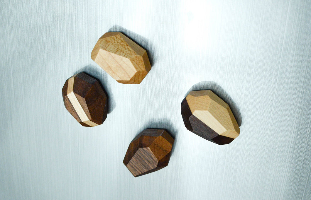 Geometric Wooden Magnets (Set of 4)